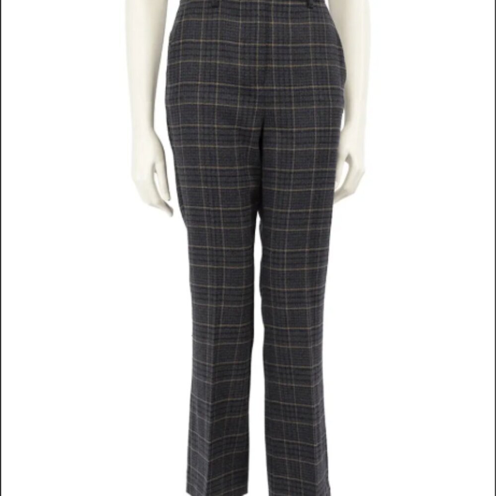 VINTAGE CASLON NORDSTROM 6 BLACK BROWN PLAID SLACKS PANTS WIDE LEG CUFF